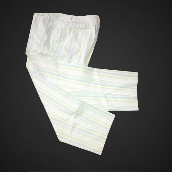 Talbots Women Stripe Flat Front Ankle Length Pants Casual Formal Size 12 - Picture 4 of 11